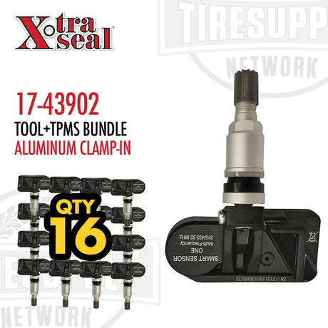 Xtra Seal 17-43902 Tool + TPMS Bundle Aluminum Clamp-In. Qty 16