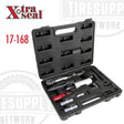 Xtra Seal TPMS Tool Kit Assortment in a black poly hard case with various tools for tire pressure monitoring system service. 17-168.