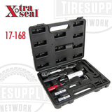Xtra Seal TPMS Tool Kit Assortment in a black poly hard case with various tools for tire pressure monitoring system service. 17-168.