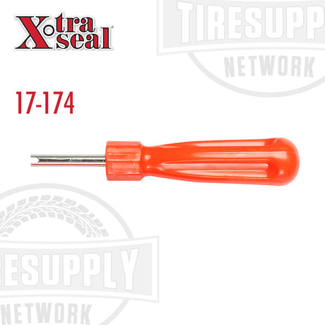 A red standard bore core remover tool with a metal tip and plastic handle, branded with Xtra Seal. 17-174