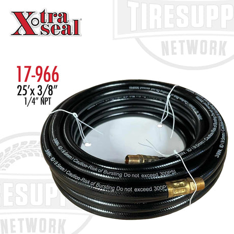 A coiled Xtra Seal. 17-966 25'x3/8". 1/4" NPT. Hose