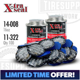 Xtra Seal | 2-Cans of Cement (14-008) and 100 Medium Round Universal Radial Patches (11-322)