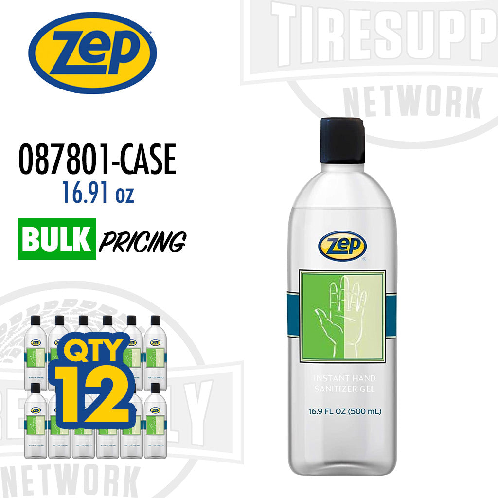 Zep | Instant Hand Sanitizer Gel 16.91 oz 500 mL Bottle - Single or Case of 12 (087801)