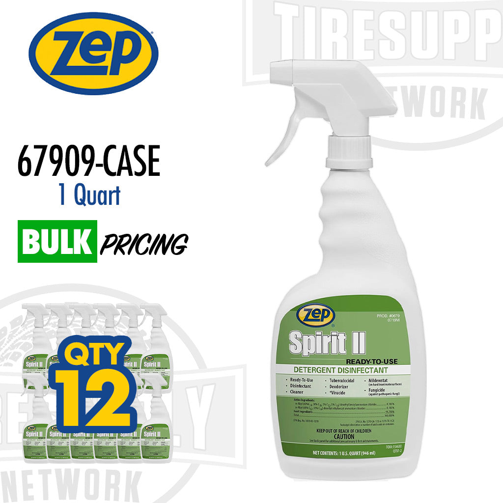 Zep | Spirit II Detergent Disinfectant 1 Quart Spray Cleaner Bottle - Single or Qty 12 (67909)