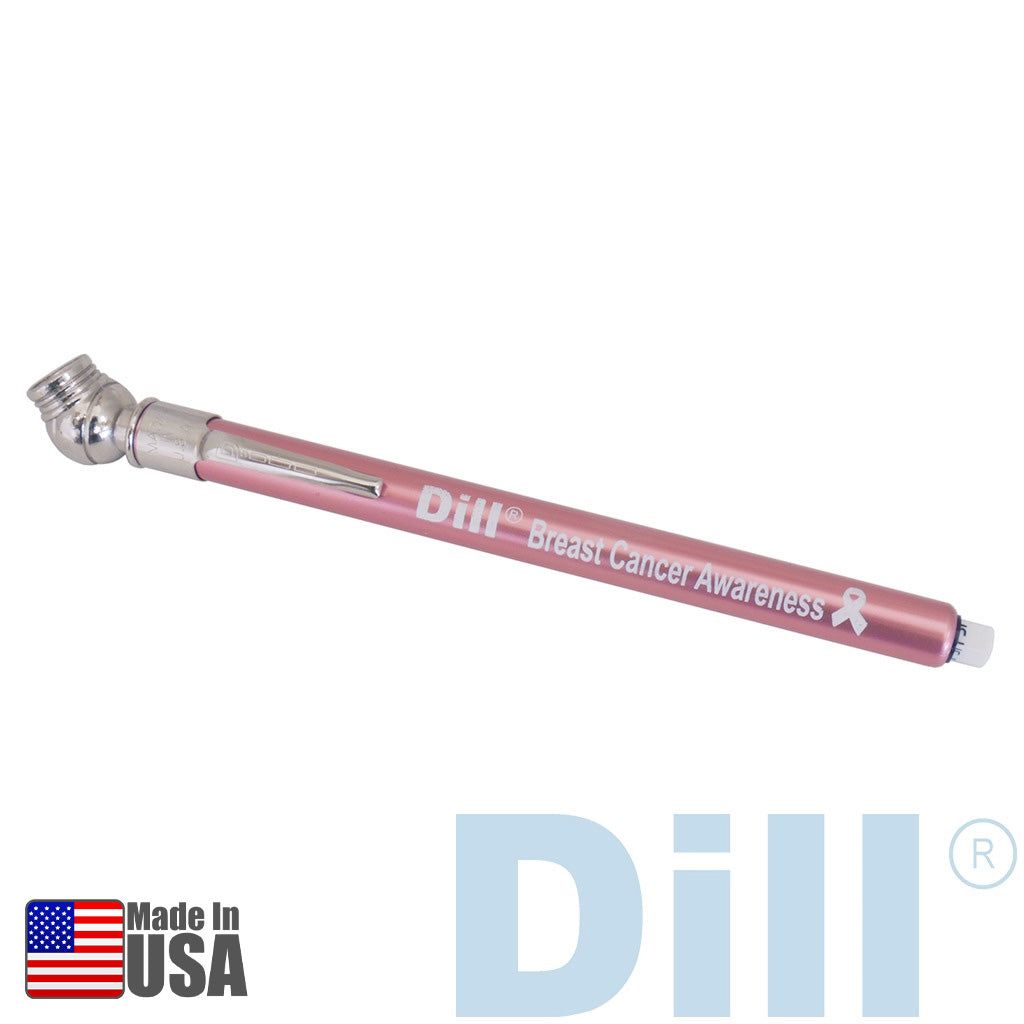 Dill 7290-PK-USA Breast Cancer Awareness Pink Air Pressure Pencil Gauge 20-90 psi