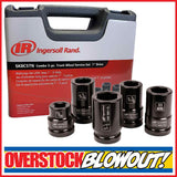 Ingersoll Rand | 1″ Drive SAE and Metric Deep Impact Socket 5-Piece Truck Service Set (SK8C5TN)