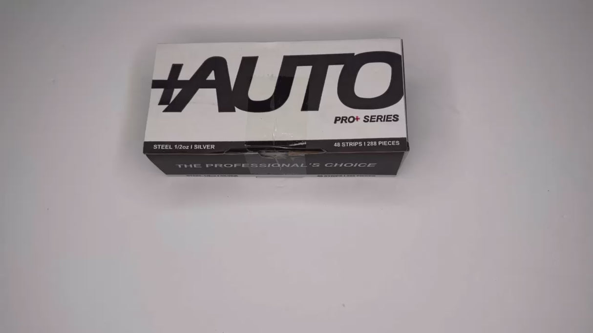 +AUTO | Steel 1/2 oz Stick-On Adhesive Tape Wheel Weight - 48 strips | 288 pcs | Silver (PP50S48S288)