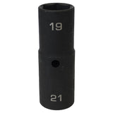 1/2″ Drive 19mm x 21mm Impact Flip Socket - Deep Thin Wall (2708)