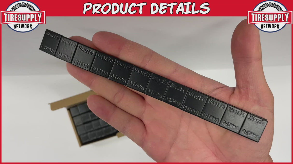 Plombco | StickPro Value Line Steel 1/4 oz Stick-On Adhesive Tape Wheel Weight - Black (VL312FEB-48)