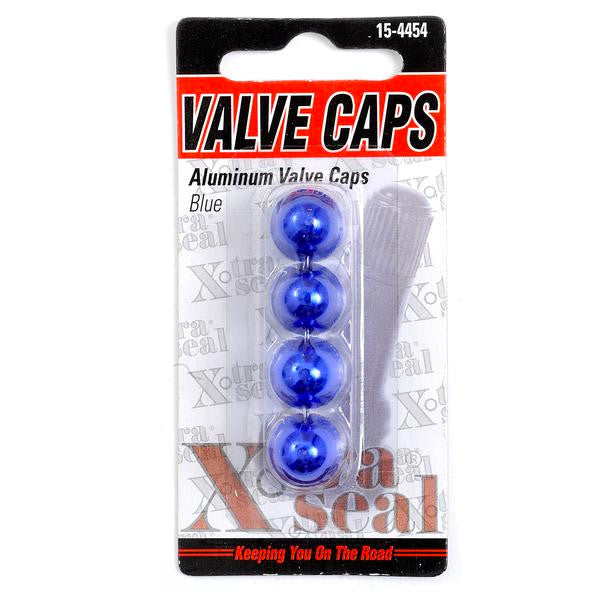 Aluminum Valve Cap, Blue (4 Pack)