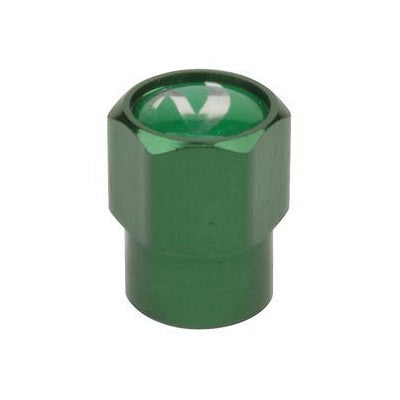 Aluminum Valve Cap, Green Anodized (100 Pack)