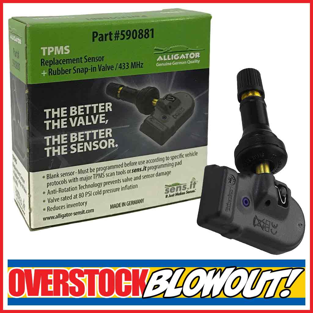 Alligator | Sens.it RS4 433MHz TPMS Sensor with Rubber Snap-In Valve Stem (590881)
