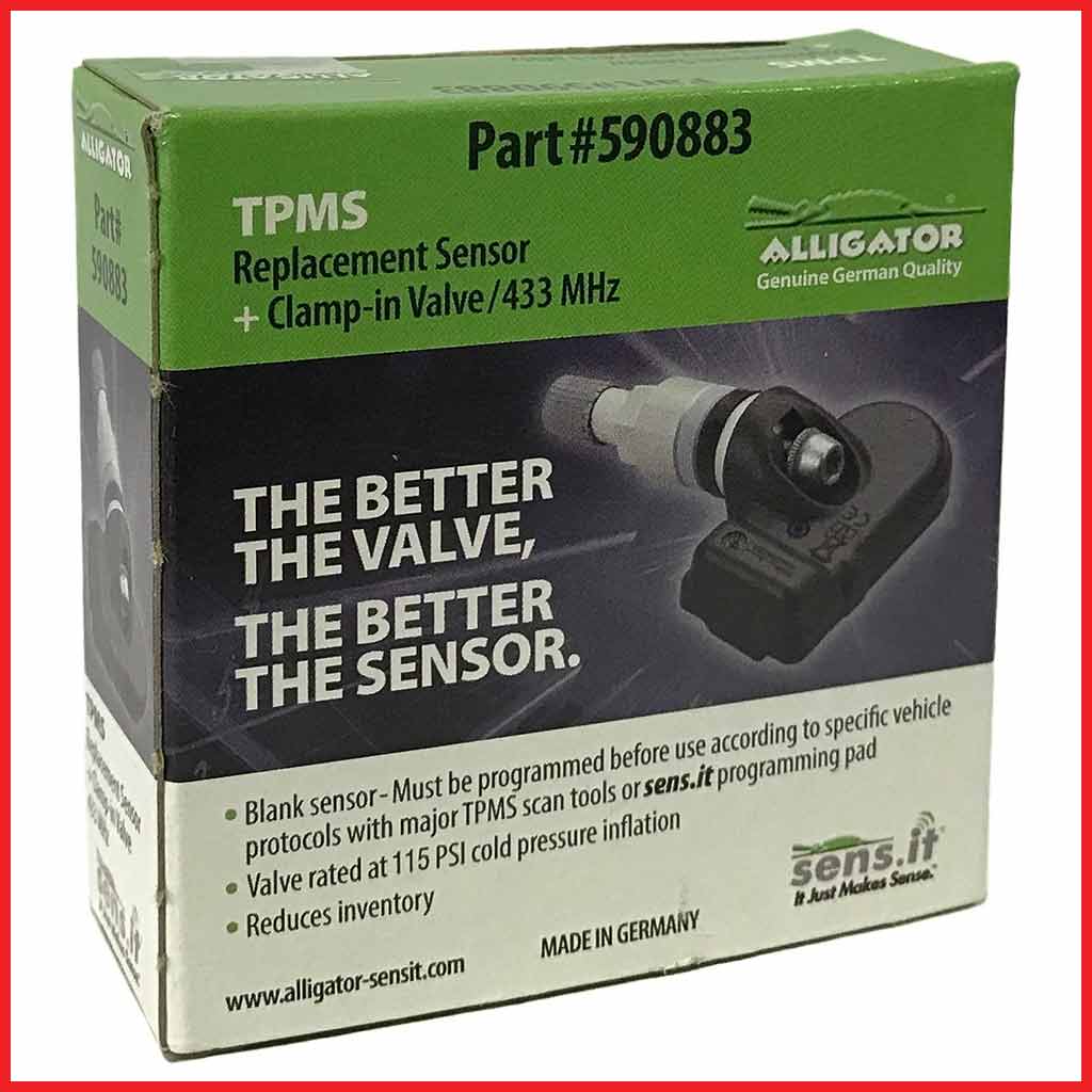 Alligator 590883 Sens.it RS3 433MHz TPMS Sensor with Silver Clamp-In Valve Stem