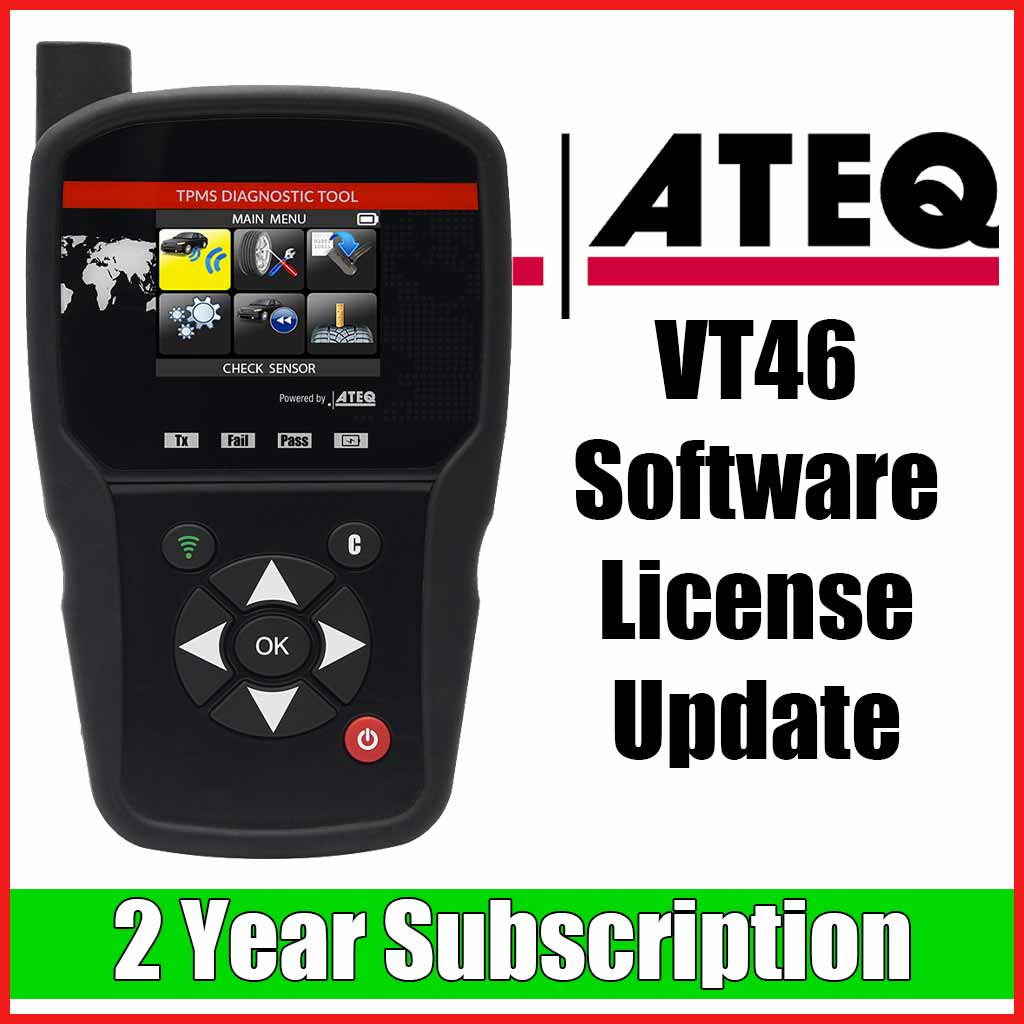 ATEQ | VT46 TPMS Tool Software License Update - Choose 1, 2, or 3 Year Subscriptions (VT46-000*)