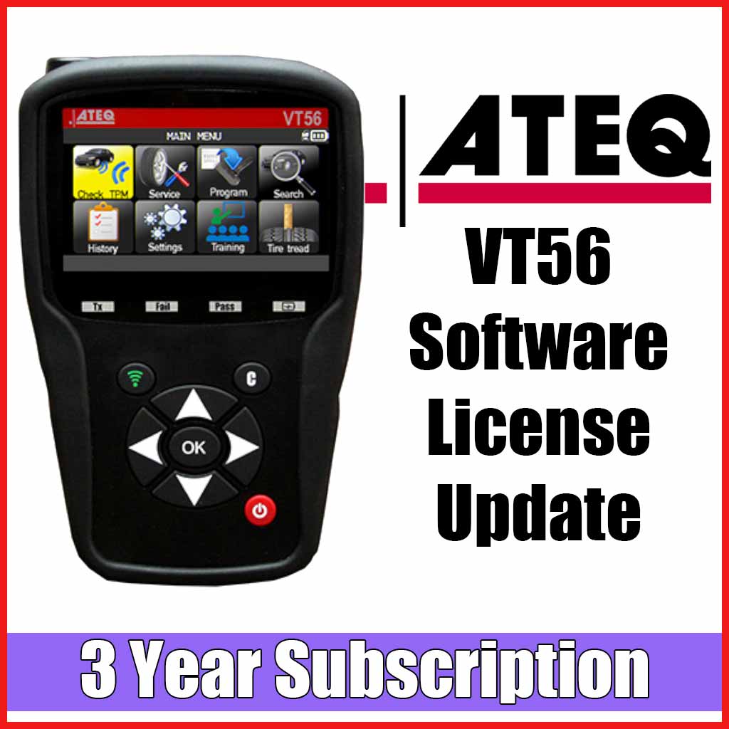 ATEQ VT56 TPMS Tool Software License Update Subscriptions - Choose 1 Year, 2 Year, or 3 Year Plan