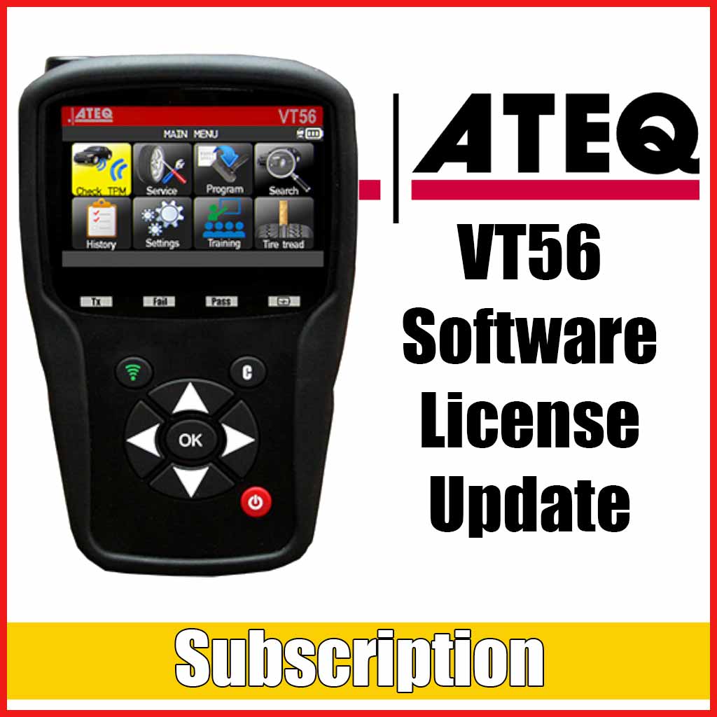 ATEQ | VT56 TPMS Tool Software License Update - Choose 1, 2 or 3 Year Subscriptions (SW56-000*)