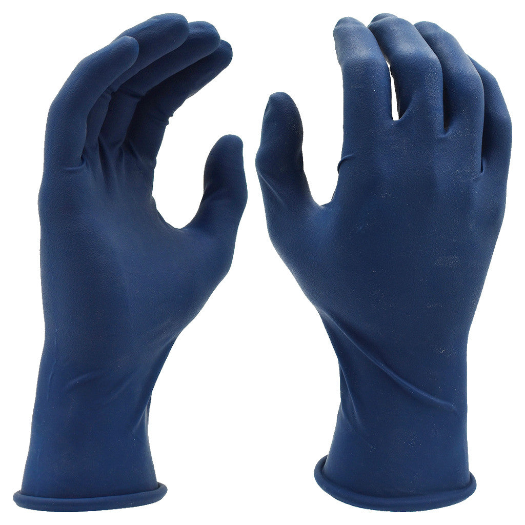 Cordova Safety Products 4030 Dura-Cor Disposable Powder-Free Medical-Grade Dark-Blue Latex Gloves