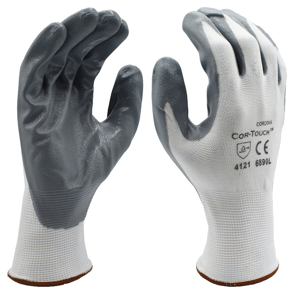 Cordova Safety Products 6890 COR-TOUCH Nitrile-Palm Tactile Gloves - Choose Size