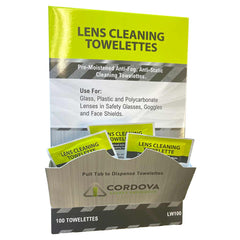 Northern Safety 3551 Lens Cleaning Towelettes, Anti-Fog, Dispenser Box of  100