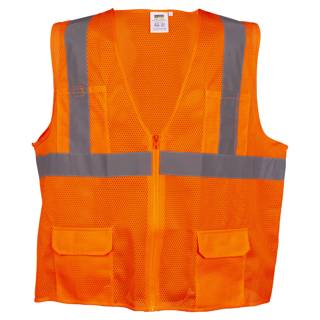 Cordova Safety Products VS270P COR-BRITE Type-R Class-2 Orange Surveyors Safety Vest - Choose Size
