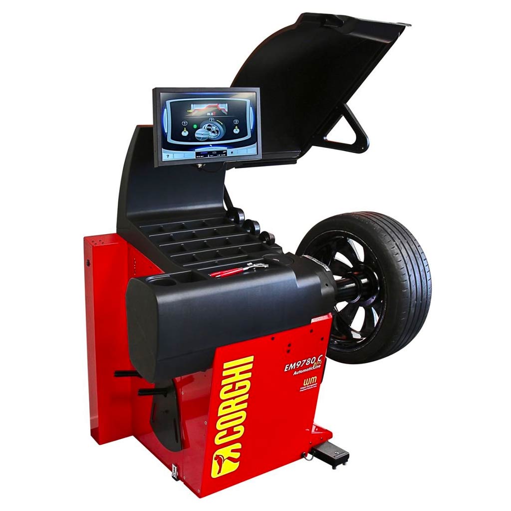 Corghi | EM9780C Plus Automatic Wheel Balancer with Touchscreen Monitor & Contactless Measuring System (EM9780C)