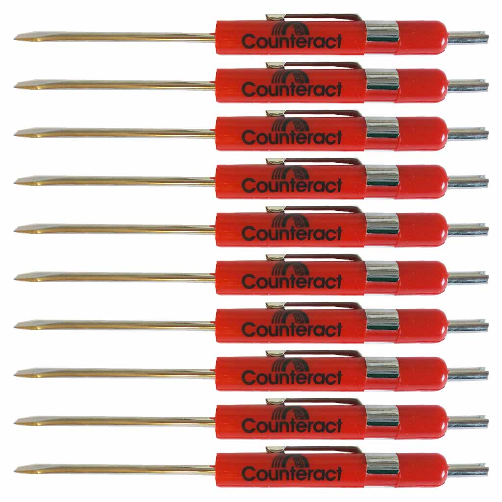Counteract VCR Valve Core Remover &amp; Flat-Head Screwdriver Combo Pocket Tool 10-Pack