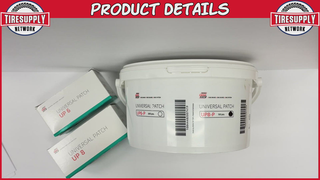 Rema | Medium Square Universal Tire Repair Patch Unit - Box of 50 (UP-6) or Pail of 200 (UP6-P)