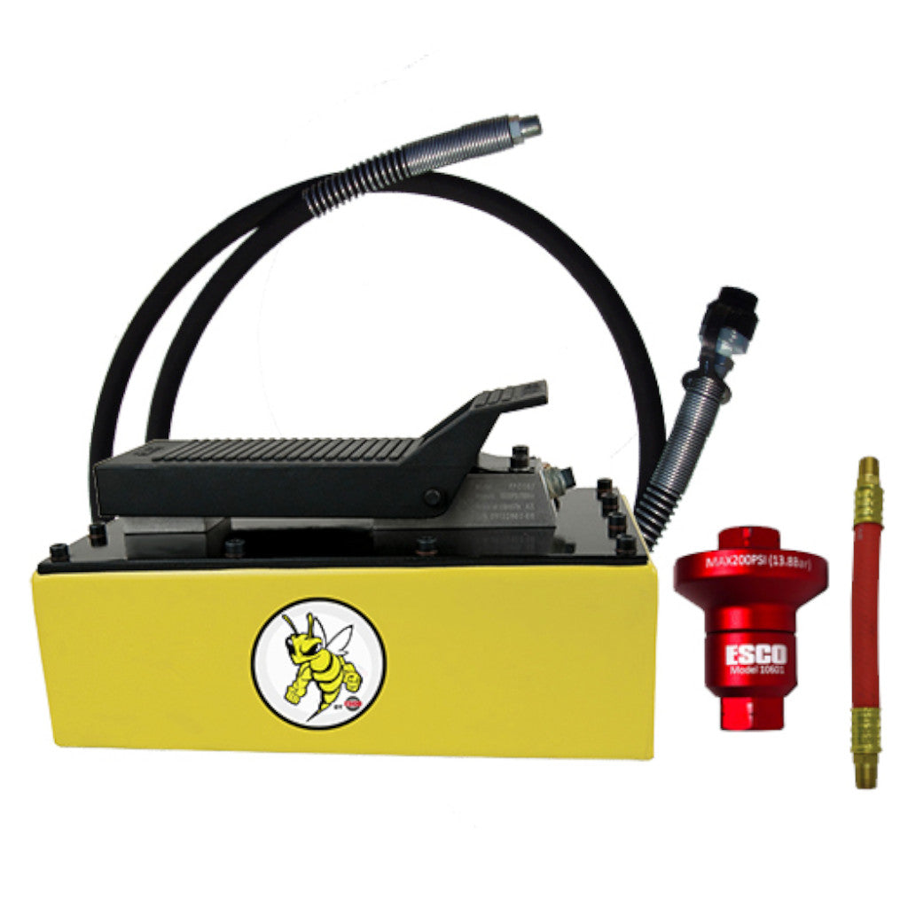ESCO 10877C Yellow Jackit 5 Quart Metal Reservoir Air Hydraulic Pump Kit