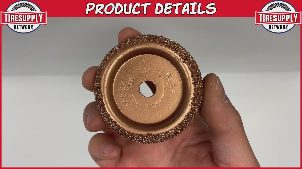 Xtra Seal | 14-320 Carbide 2.5″ BC-1 Buffing Wheel - 36 Grit, 3/8″ Arbor Hole (BC1)
