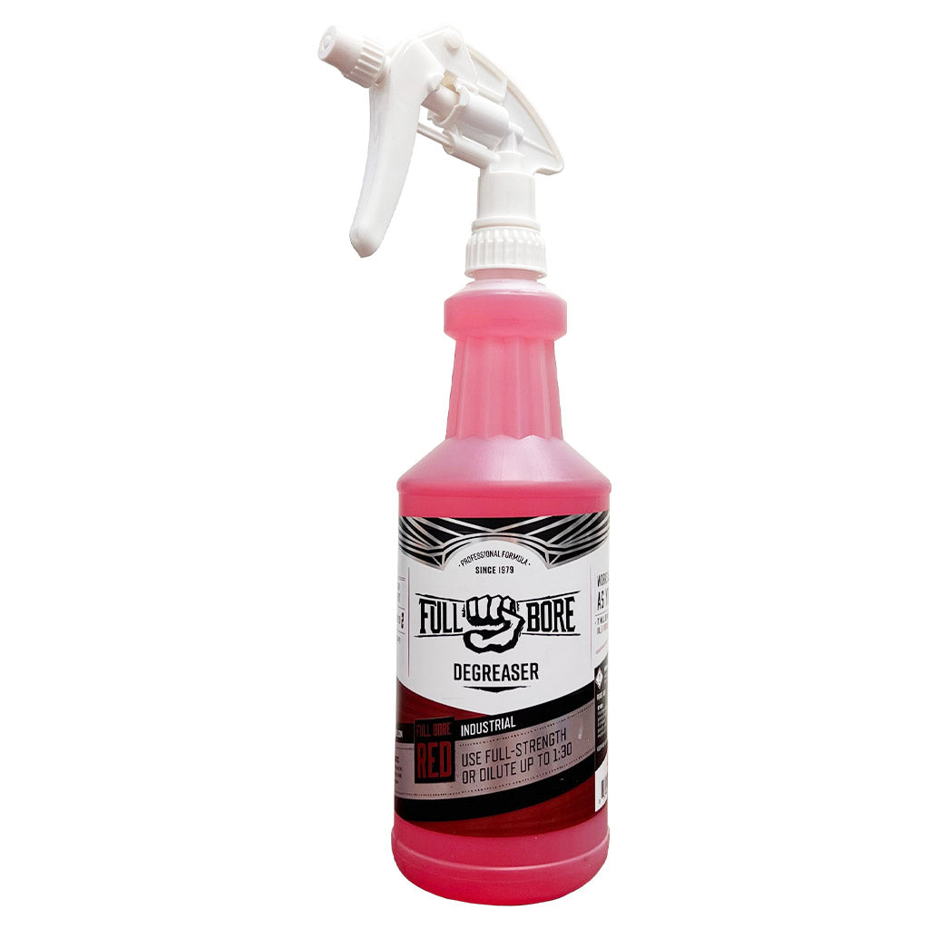 Full Bore FBR-32OZ Water-Based Concentrated Industrial Strength Red Degreaser 32 oz. Sprayer Bottle