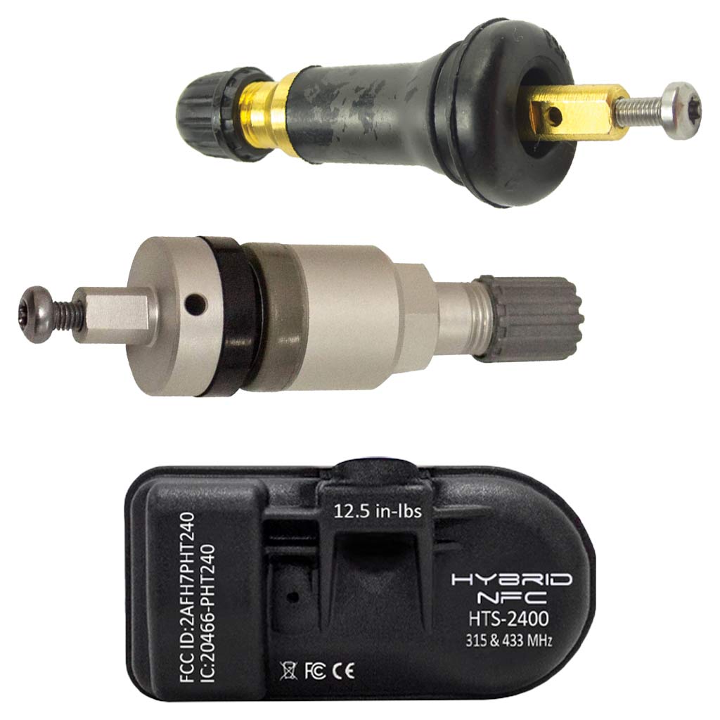 Hamaton HTS-A78ED U-Pro Hybrid NFC TPMS Sensor with Rubber Snap-In &amp; Metal Clamp-In Valve Stems