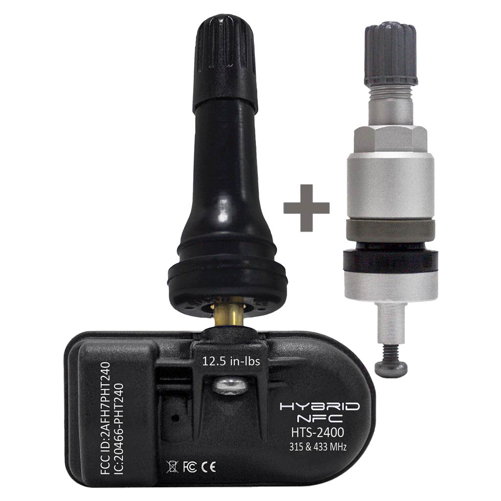 Hamaton HTS-A78ED U-Pro Hybrid NFC TPMS Sensor with Rubber Snap-In &amp; Metal Clamp-In Valve Stems