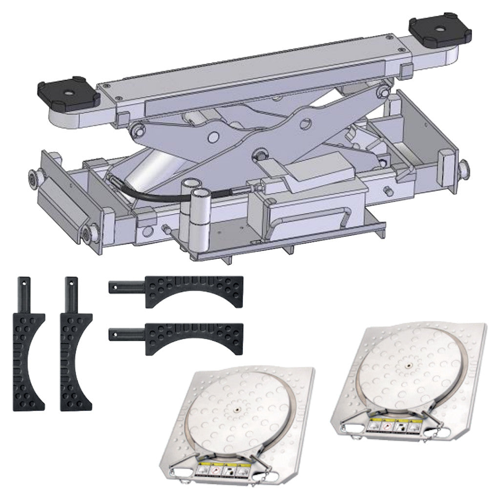 Hofmann | 12K 4-Post Alignment Lift with 2 Rolling Jacks, Turnplates, & Rollback Kit (EELR728APKG)