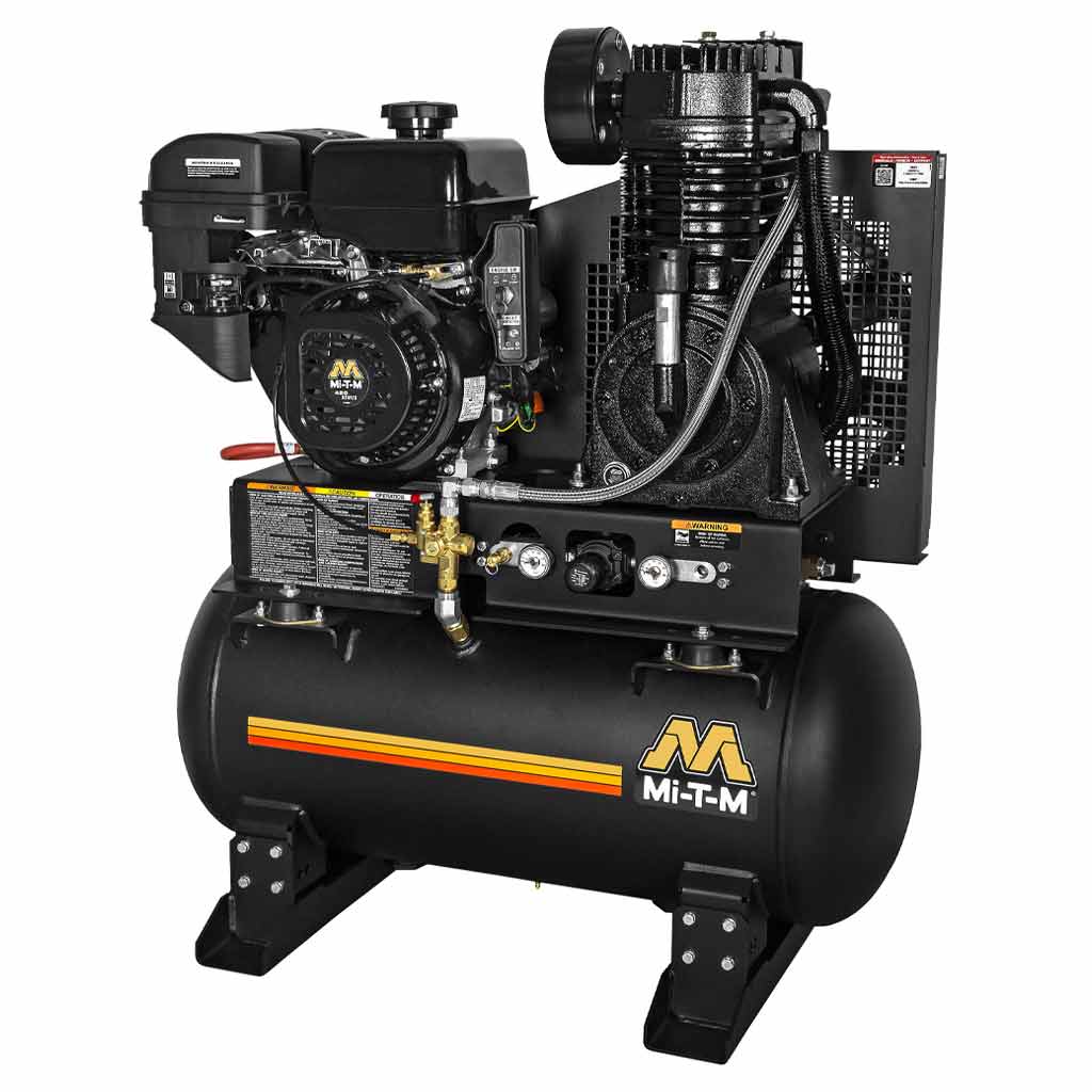 Mi-T-M | Two-Stage Gas-Driven 30-Gallon Tank-Mounted Air Compressor (ABS-14M-30H)