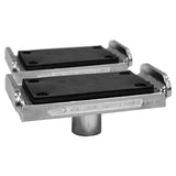 A 3-Stage Arm Adapter Kit for GM Trucks, featuring a silver metal plate with black adapters on each side.