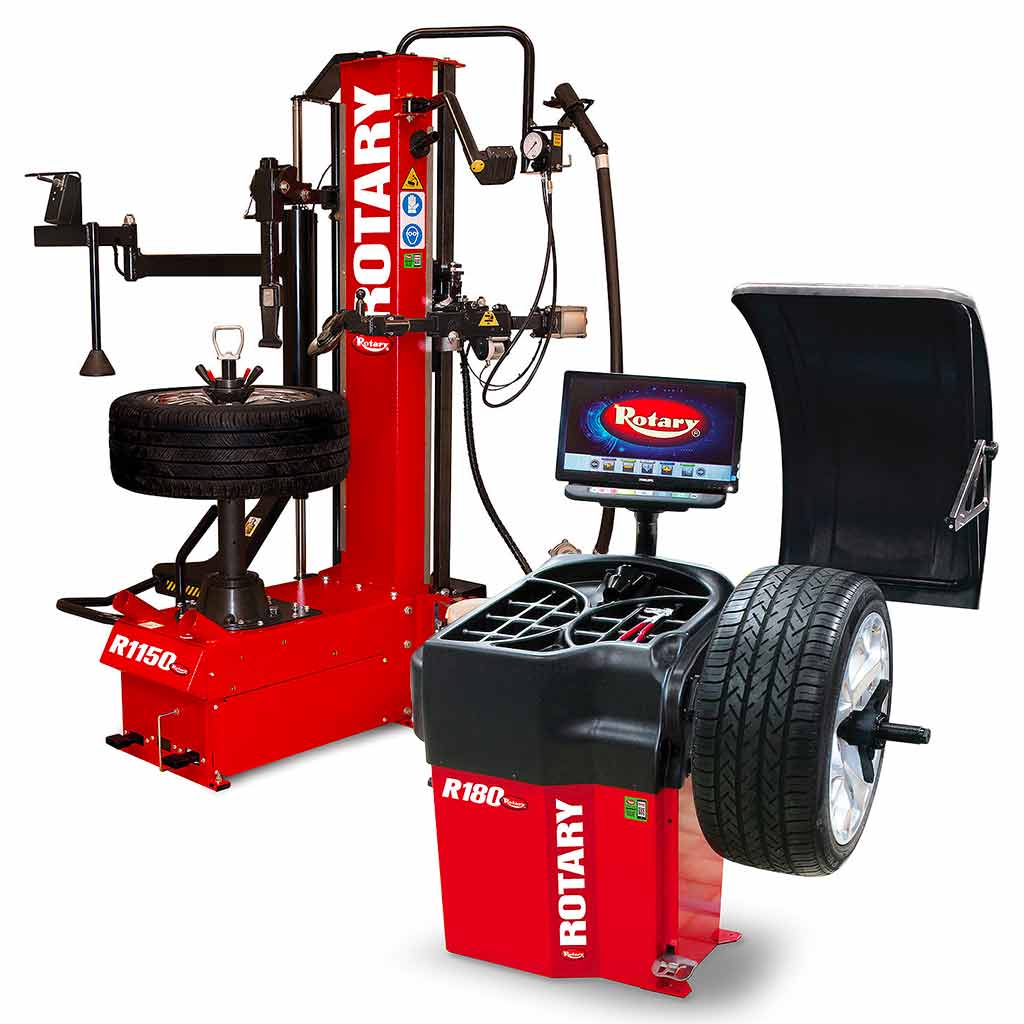 Rotary Tire Master Combo: R1150 Leverless Center-Post Tire Changer
