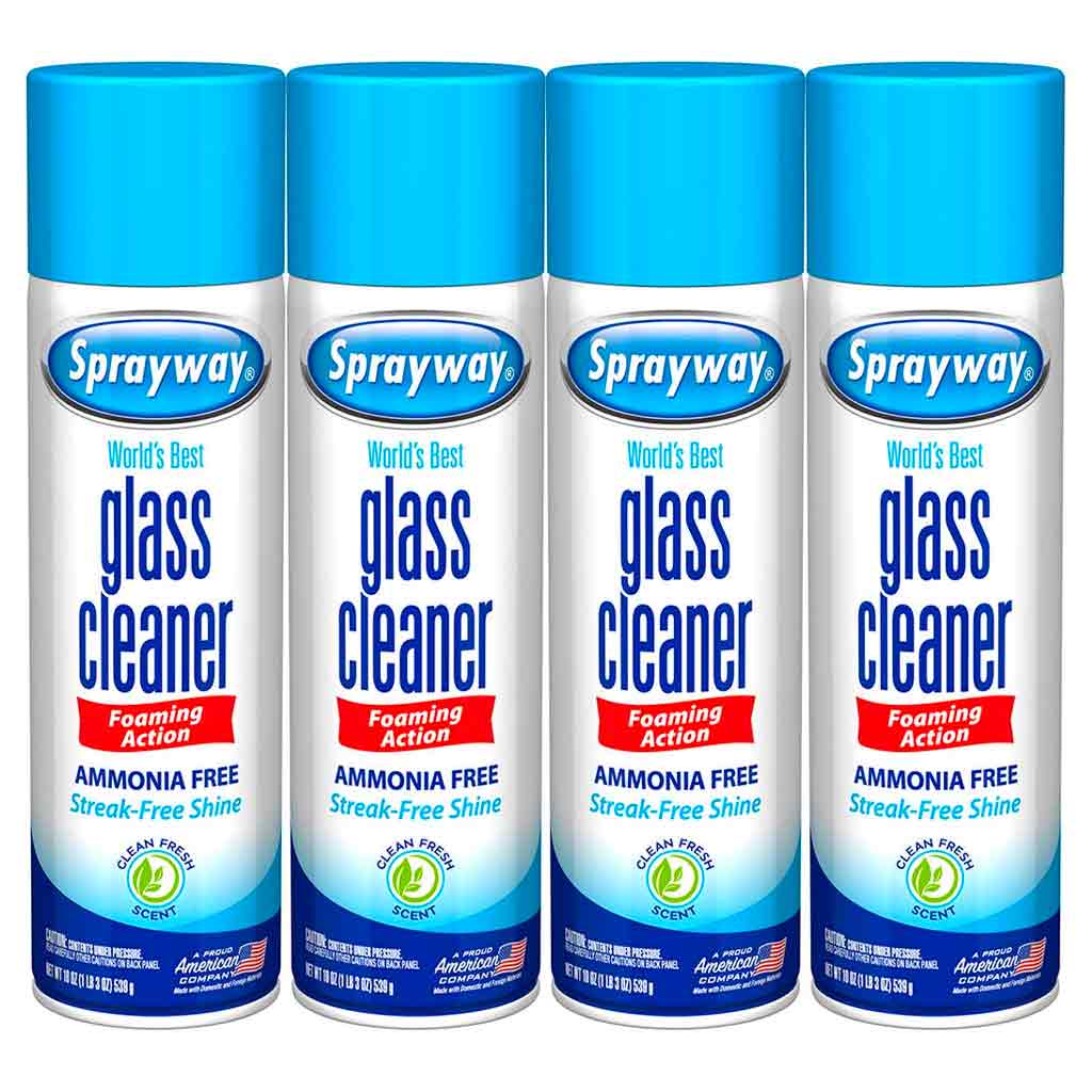 Sprayway Ammonia-Free Foaming-Action Aerosol Spray Glass Cleaner 4-Pack of 19 oz. Cans