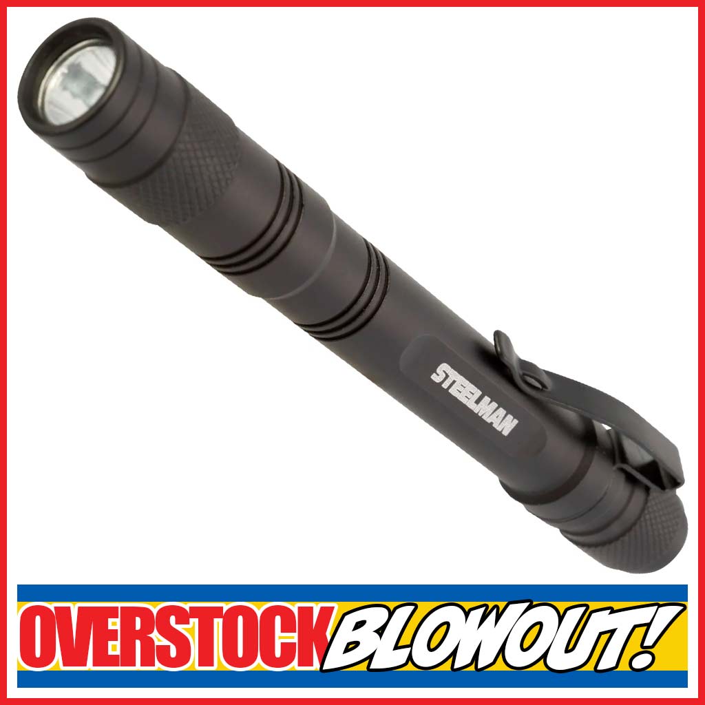 Steelman 95874 Durable Aluminum AAA-Battery Powered Pocket-Sized LED Pen Flashlight