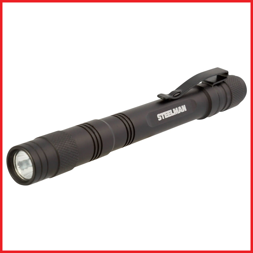 Steelman 95874 Durable Aluminum AAA-Battery Powered Pocket-Sized LED Pen Flashlight