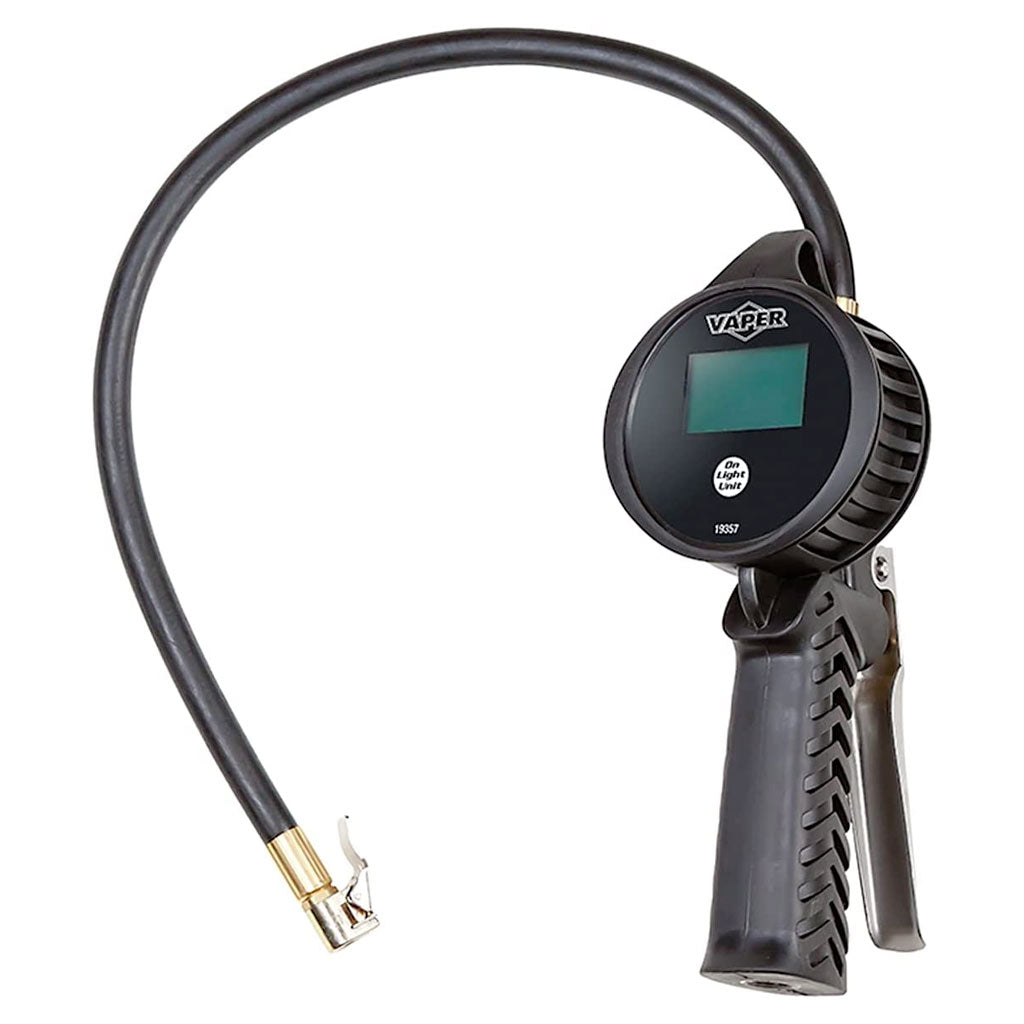 Titan Tools | 19357 Vaper Digital Tire Inflator Gauge 0-174 psi with Backlit LCD Display & 22″ Hose