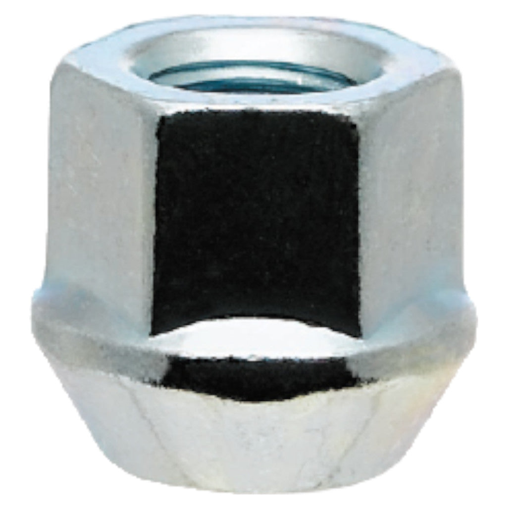 White Knight 1350-1S Chrome Open-End Bulge 3/4″ Hex Lug Nut - Thread Size 14mm x 2.00 - Box of 50