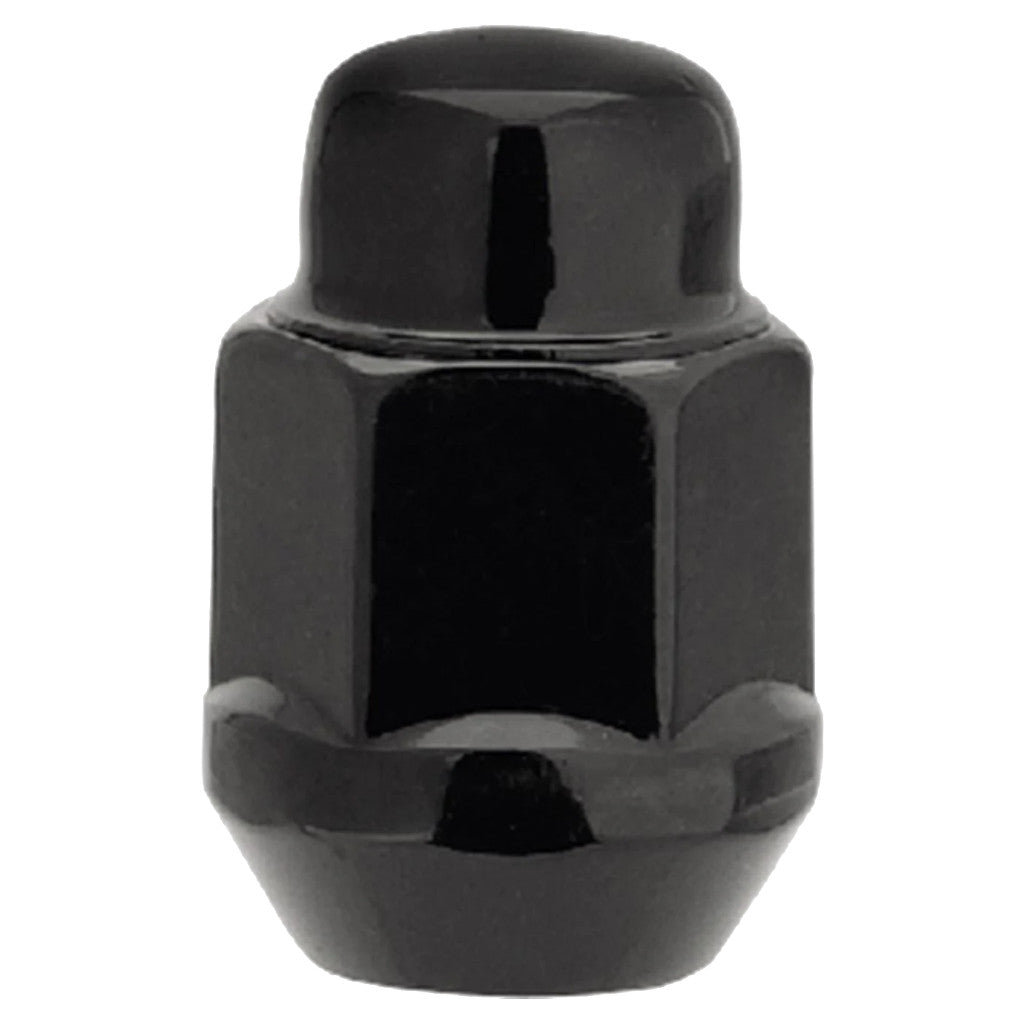 White Knight | Black Bulge Acorn 3/4″ Hex Lug Nut - Thread Size 12mm x 1.25 - Box of 50 (1706SBK)