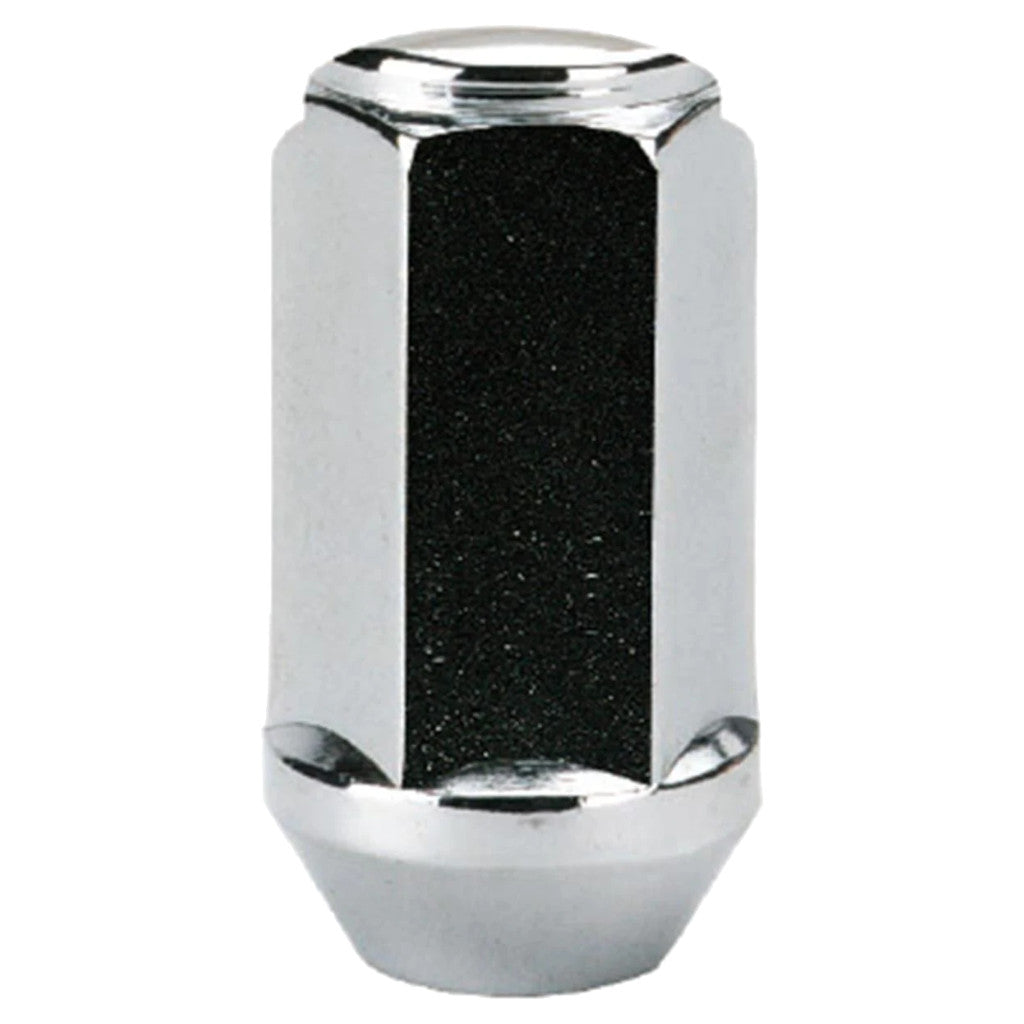 White Knight | Chrome XL Bulge Acorn 3/4″ Hex Lug Nut - Thread Size 14mm x 1.50 - Box of 30 (1909XL)