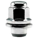 White Knight | Chrome Medium Mag OEM Factory Lug Nut with Washer - Thread Size 12mm x 1.25 - Box of 30 (5306)