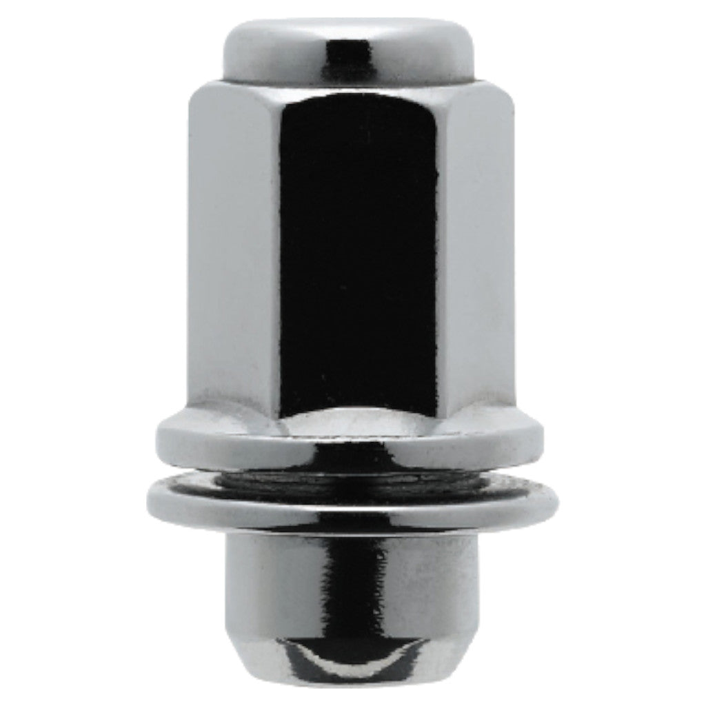 White Knight | Chrome Toyota Long Mag OEM Factory Lug Nut with Washer - Thread Size 12mm x 1.50 - Box of 30 (5307L)