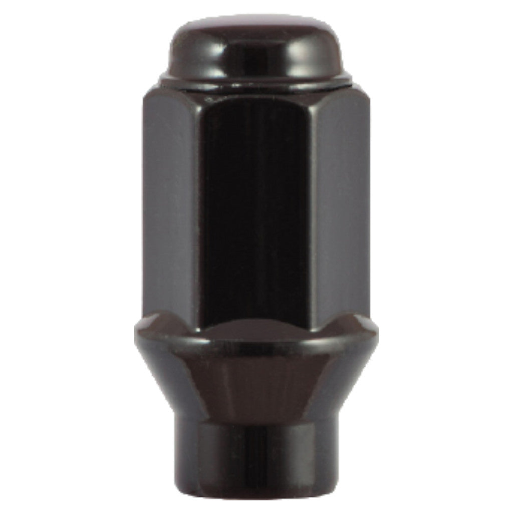 White Knight | Black ET Bulge 3/4″ Hex Long Lug Nut - Thread Size 12mm x 1.50 - Box of 40 (7807LSBK)